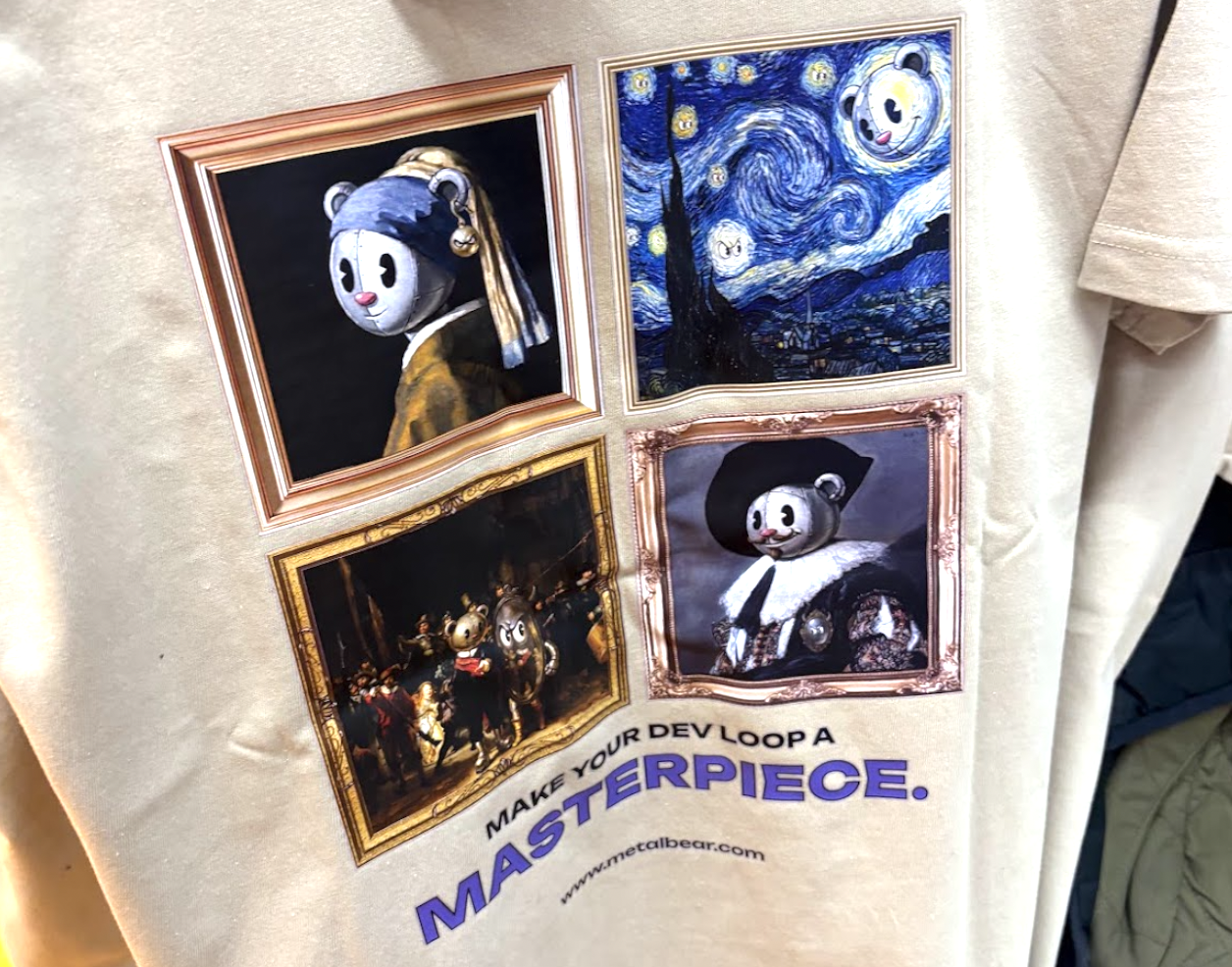 Dutch Golden Age masters-inspired MetalBear stickers and t-shirts